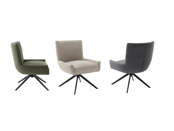 Jídelní otočná židle WILSON XL bez područek, krémová s černou podnoží