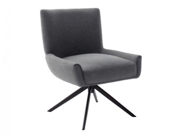 Jídelní otočná židle WILSON XL bez područek, antracitová s černou podnoží