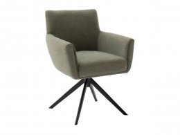 Jídelní otočná židle WILSON, olivová s černou podnoží