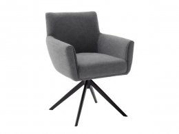 Jídelní otočná židle WILSON, antracitová s černou podnoží