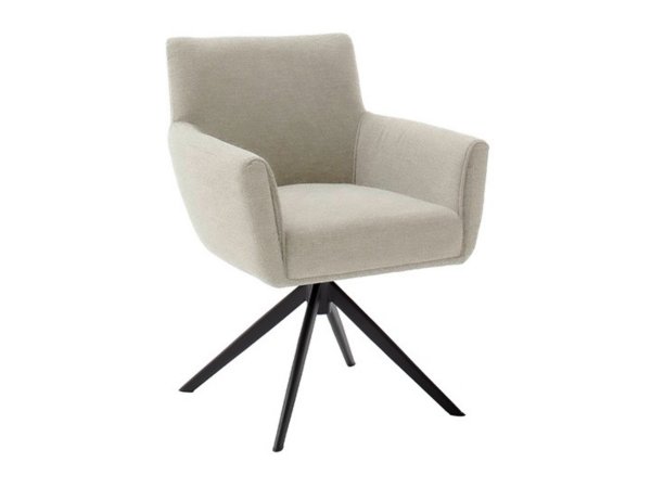 Jídelní otočná židle WILSON, krémová s černou podnoží