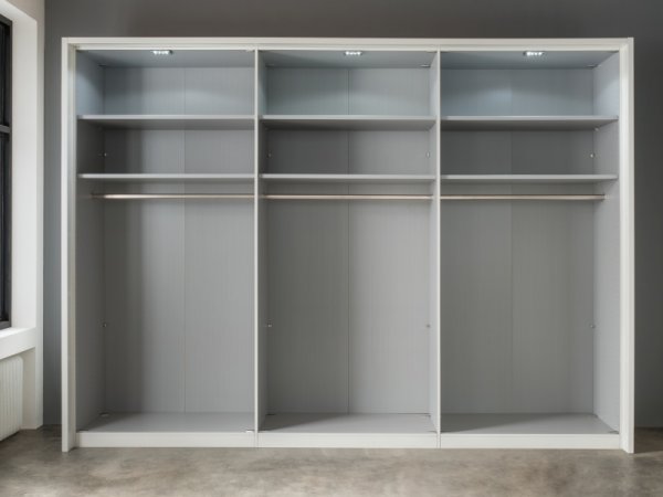 Šatní skříň se skleněnými dveřmi WESTSIDE alpská bílá/chrom