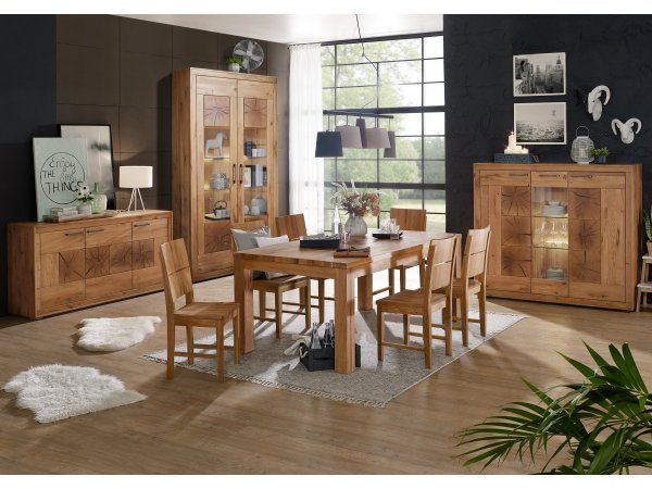 Dubový stůl do jídelny SUNDBY dub divoký 180x90 cm