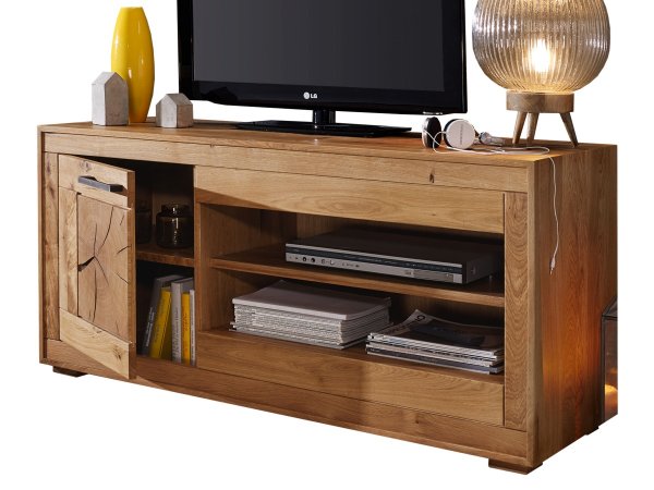 Dubový televizní stolek I do obývacího pokoje SUNDBY dub divoký