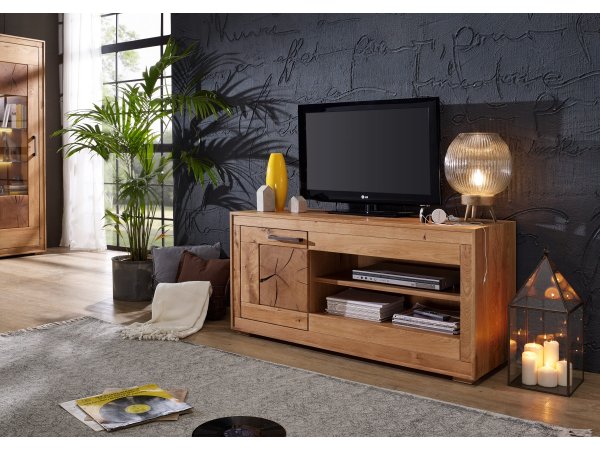 Dubový televizní stolek I do obývacího pokoje SUNDBY dub divoký