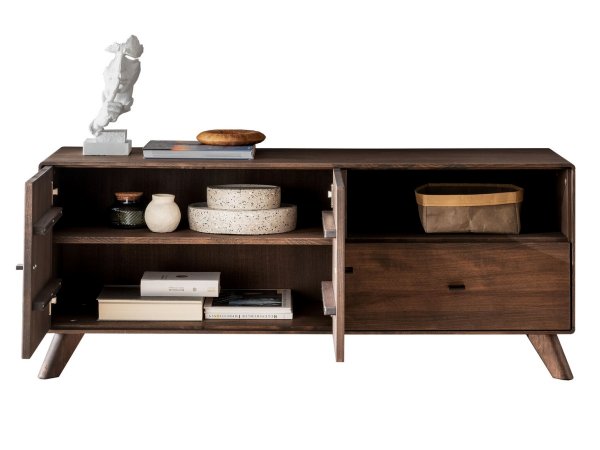 Televizní stolek z masivu I ALVIK buk olejovaný v barvě tabáku