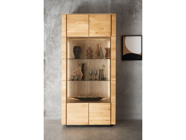 Vitrína II z dubového masivu KARIS dub divoký 100% masiv