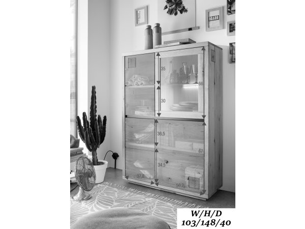 Dubová Komoda do obývacího pokoje Carson