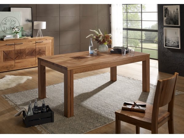Dubový stůl do jídelny SUNDBY dub divoký 180x90 cm