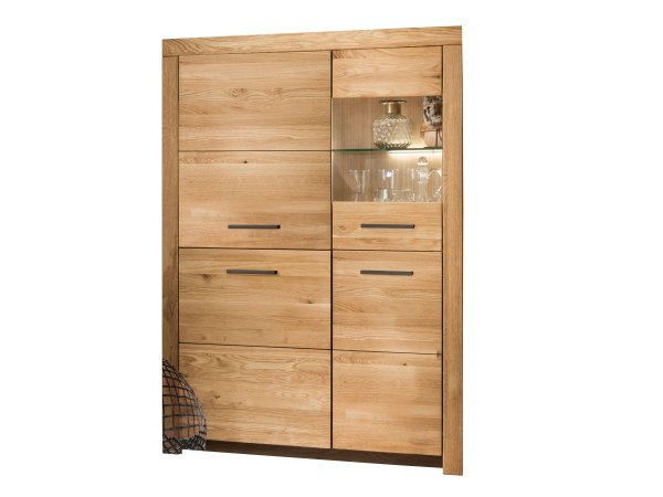 Dubový nábytek z masivu do obývacího pokoje LOMMA 8 (černé úchyty) - 100% masiv