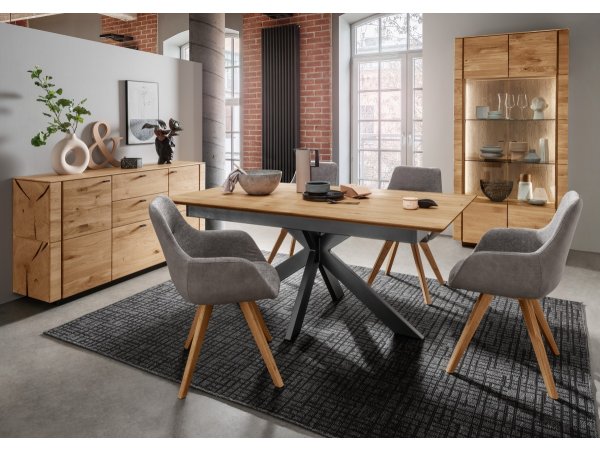 Vitrína II z dubového masivu KARIS dub divoký 100% masiv