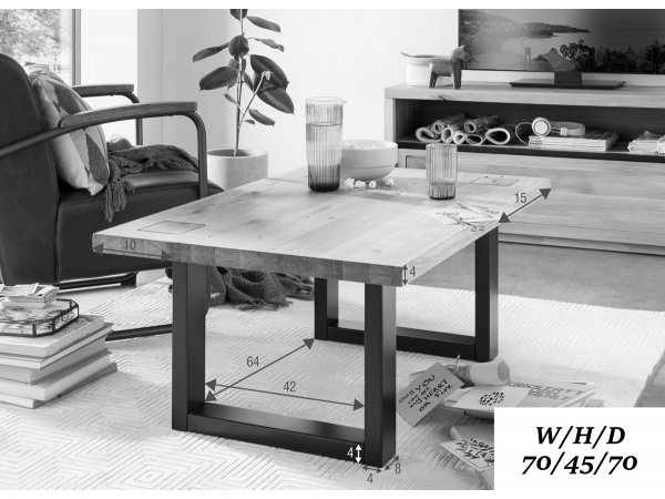 Dubový konferenční stolek do obývacího pokoje Carson