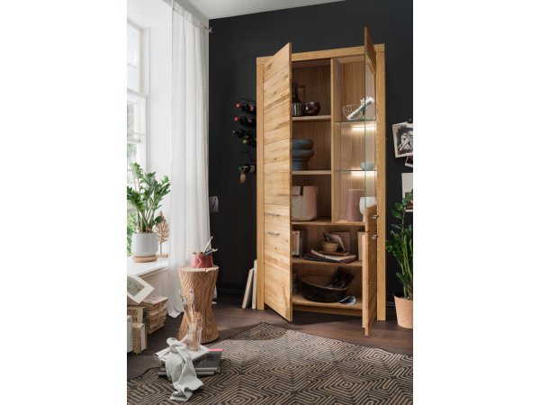 Dubová vitrína II pravá do obývacího pokoje LOMMA