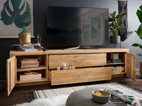 Dubový televizní stolek III do obývacího pokoje LOMMA