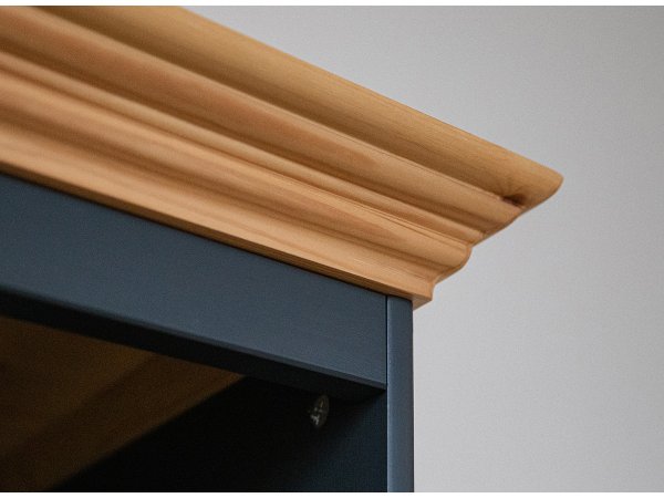 Vitrína LUNO úzká pravá grafit/borovice