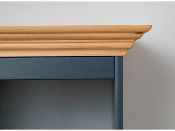 Vitrína 2-dvéřová LUNO nízká s vitrínou grafit/borovice