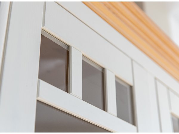 Vitrína 2-dvéřová LUNO bílá/borovice