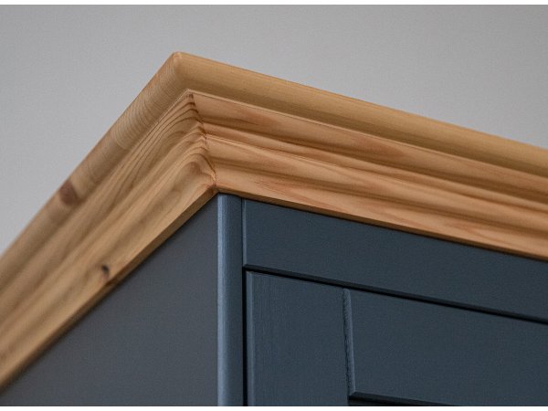 Vitrína 2-dvéřová LUNO nízká s vitrínou grafit/borovice