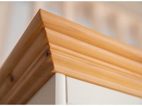 Vitrína LUNO úzká bílá/borovice pravá