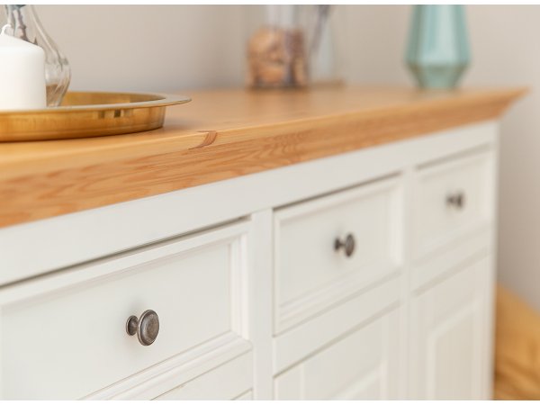 Komoda 3-dvéřová LUNO bílá/borovice