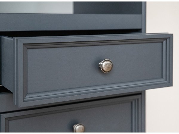 Vitrína 2-dvéřová LUNO nízká s vitrínou grafit/borovice