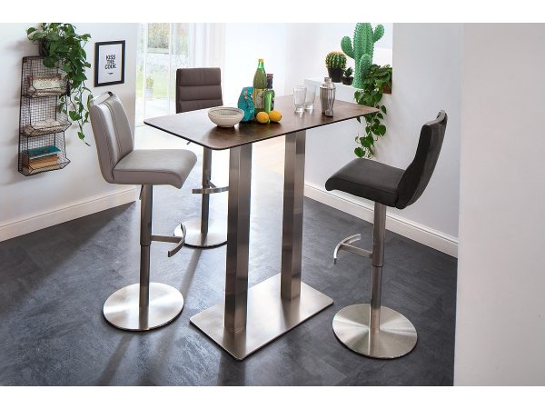 Barová otočná židle GIULIA B nubuk šedá