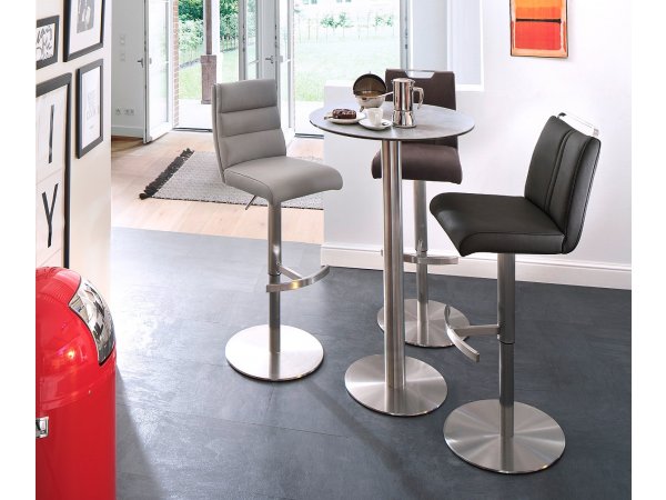 Barová otočná židle GIULIA B nubuk šedá